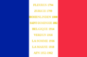 Drapeau du 110e régiment d'infanterie de ligne de l'armée française, avec ses batailles.